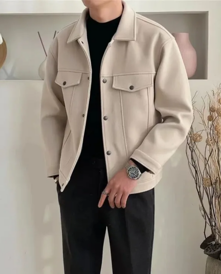 Valente Wool Overshirt Beige