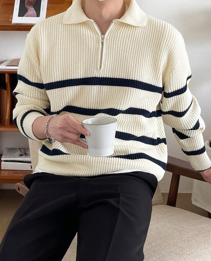 Modena Quarter Zip Sweater Beige