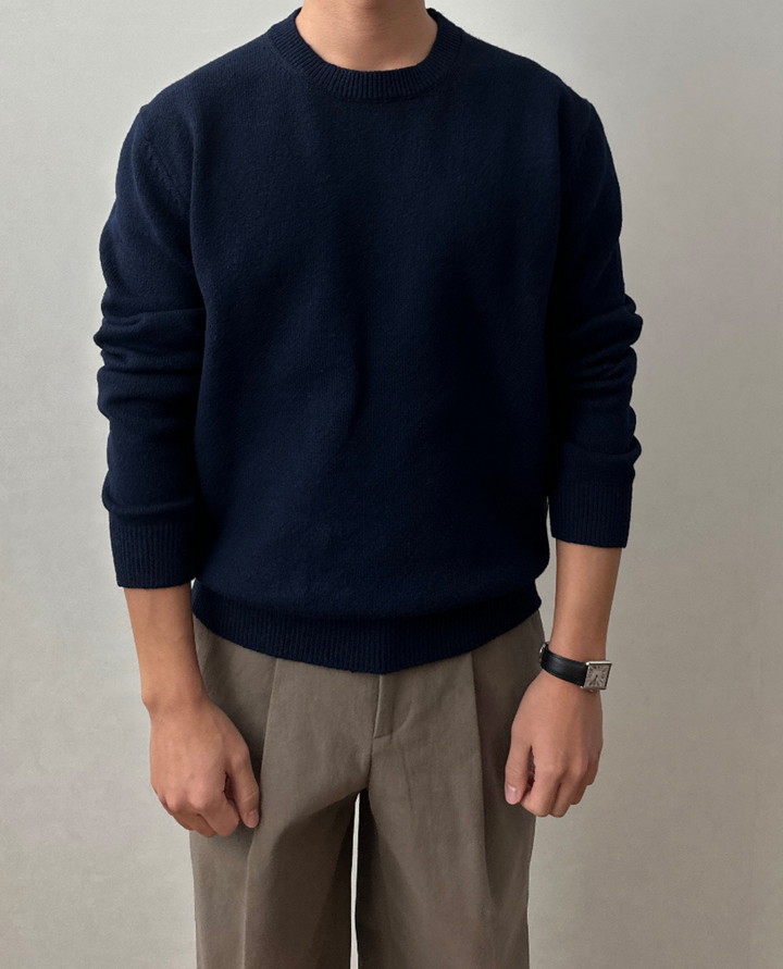 Arveilo Knit Sweater Navy Blue