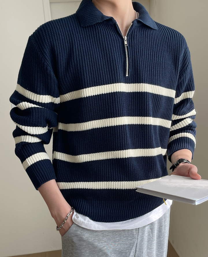 Modena Quarter Zip Sweater Navy Blue