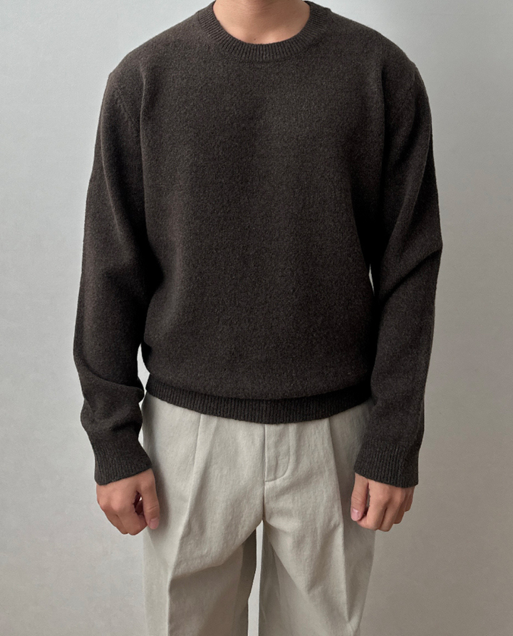 Arveilo Knit Sweater Dark Brown