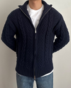Lazio Cable Cardigan Navy Blue