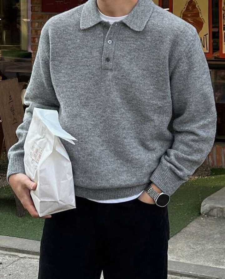 Merino Polo Knit Sweater