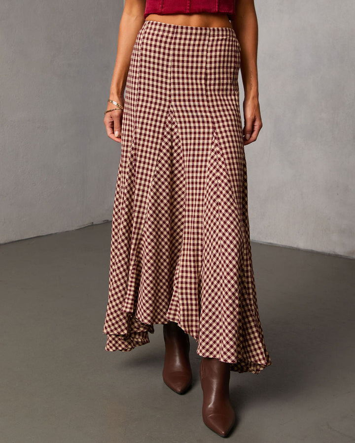 Rylin Gingham Maxi Skirt