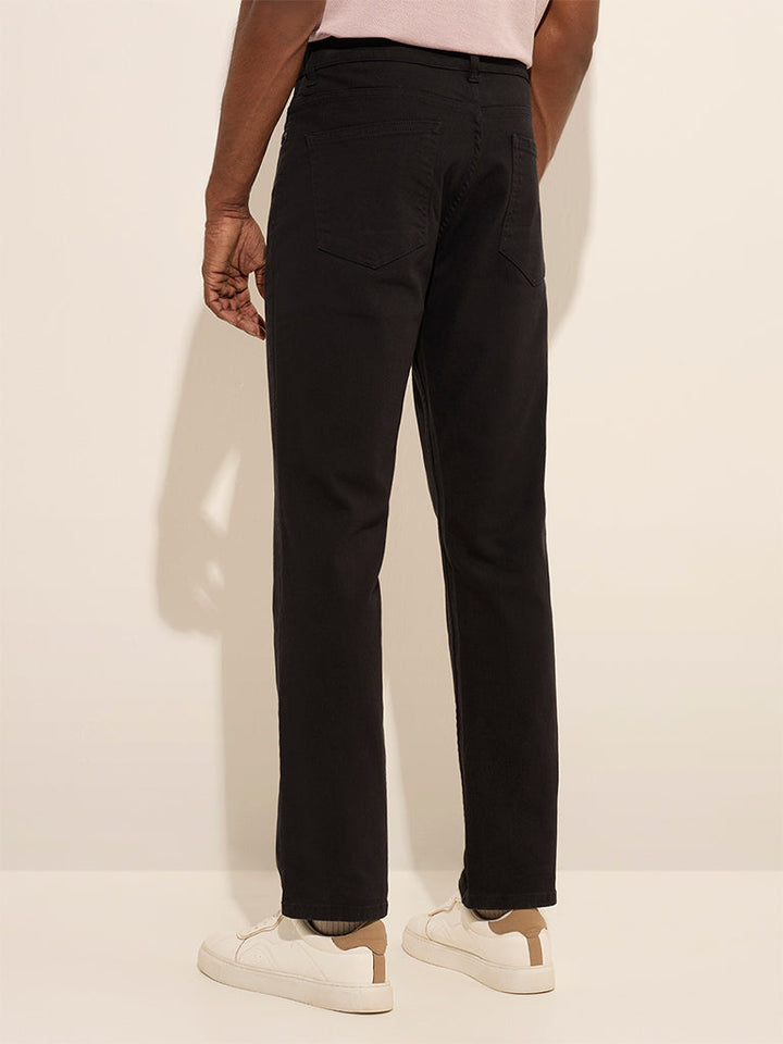 WES Casuals Black Relaxed-Fit Jeans