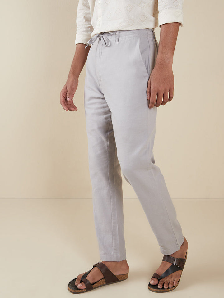 ETA Grey Slim-Fit Mid-Rise Cotton-Blend Chinos