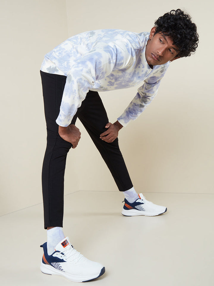 Studiofit Black Ribbed Texture Slim-Fit Joggers