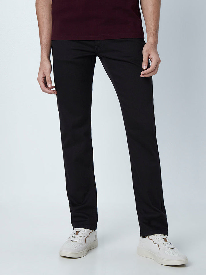 Ascot Black Relaxed-Fit Mid-Rise Jeans