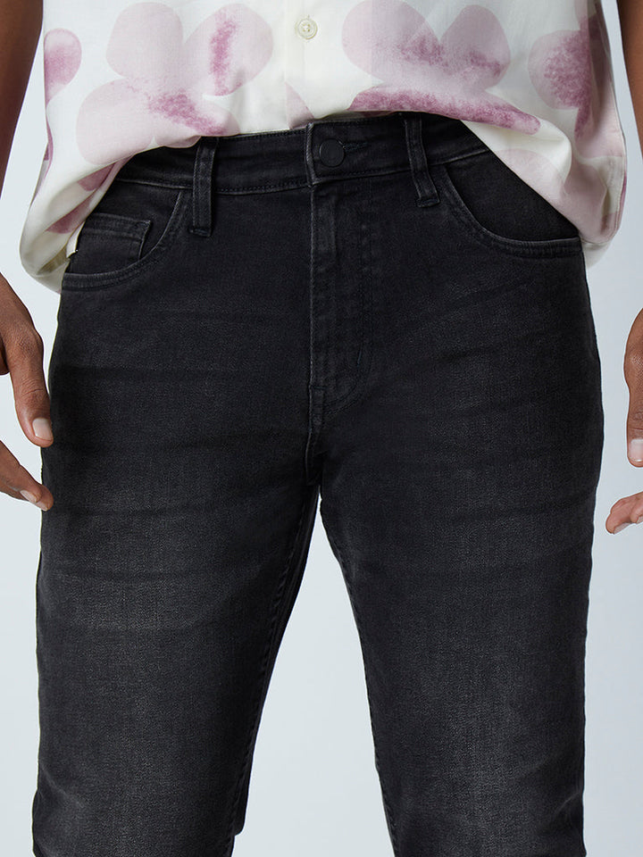 Nuon Charcoal Relaxed-Fit Mid-Rise Jeans