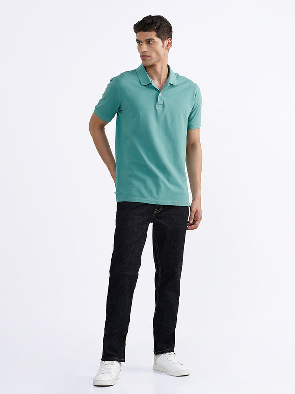 WES Casuals Blue Slim-Fit Mid-Rise Denim Jeans