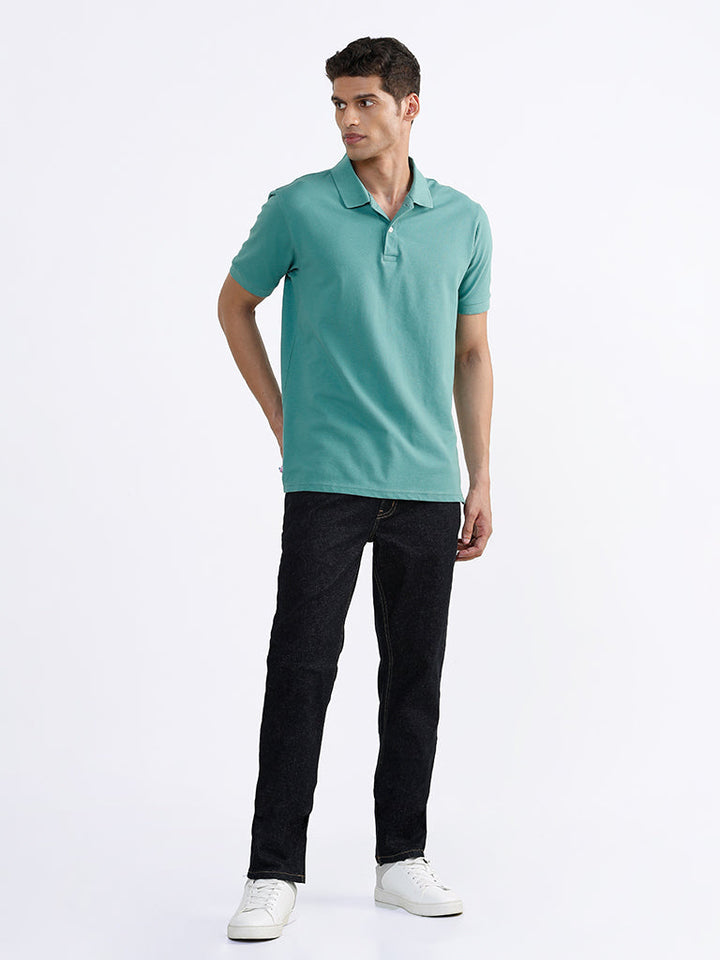 WES Casuals Blue Slim-Fit Mid-Rise Denim Jeans