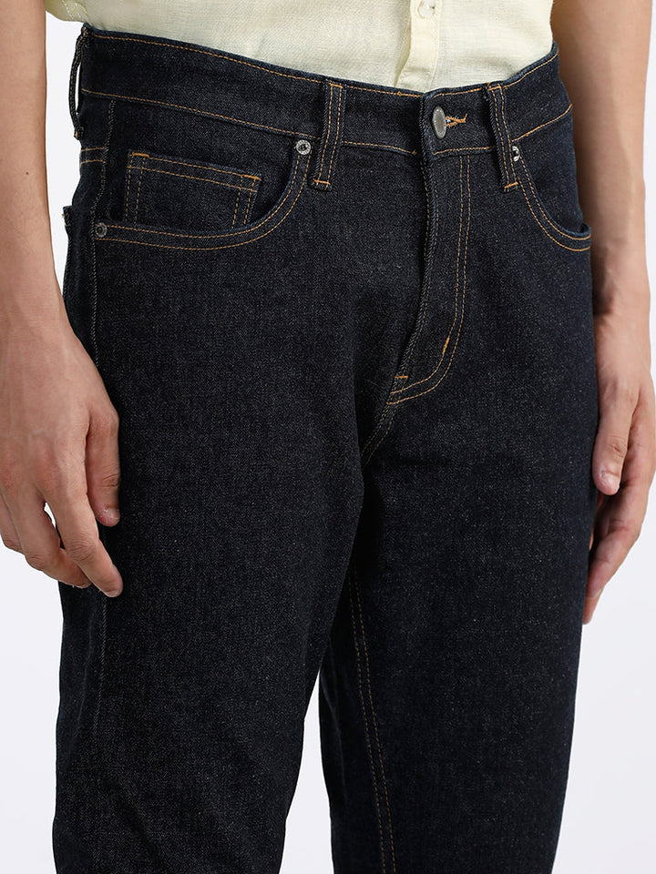 WES Casuals Blue Slim-Fit Mid-Rise Jeans