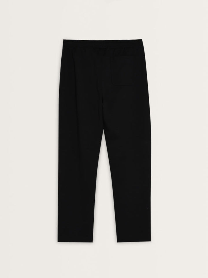 Studiofit Solid Black Relaxed-Fit Mid-Rise Track Pants