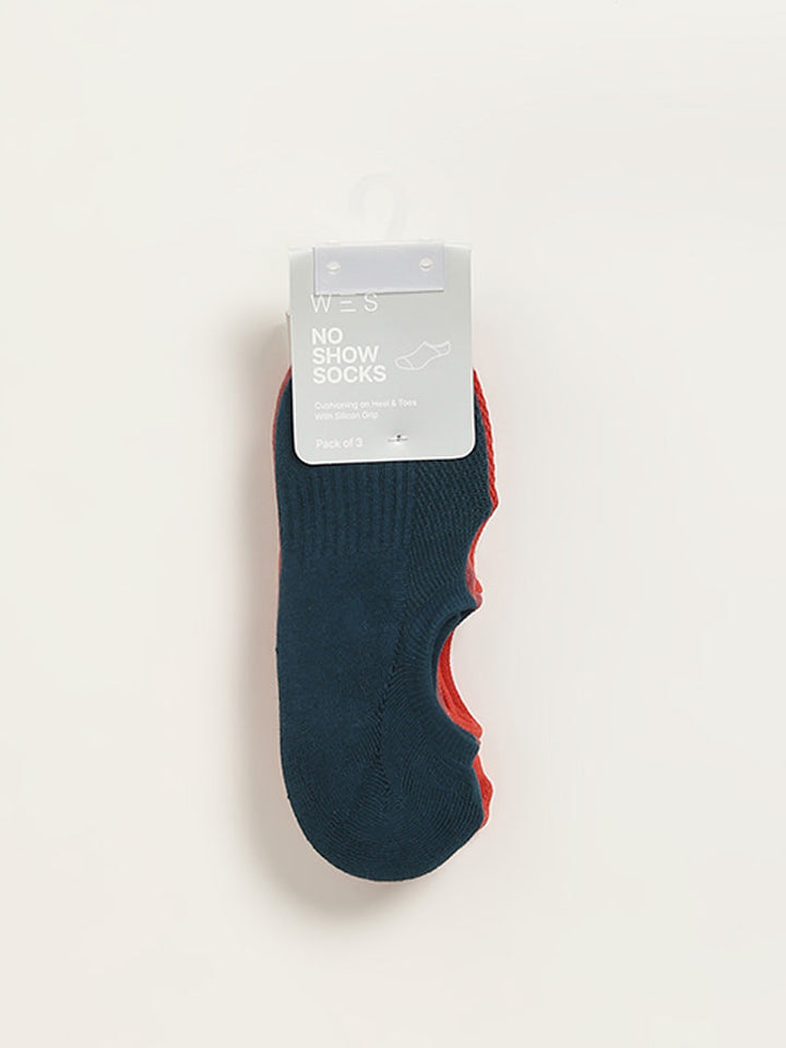 WES Lounge Multicolour Solid Cotton-Blend Socks - Pack of 3