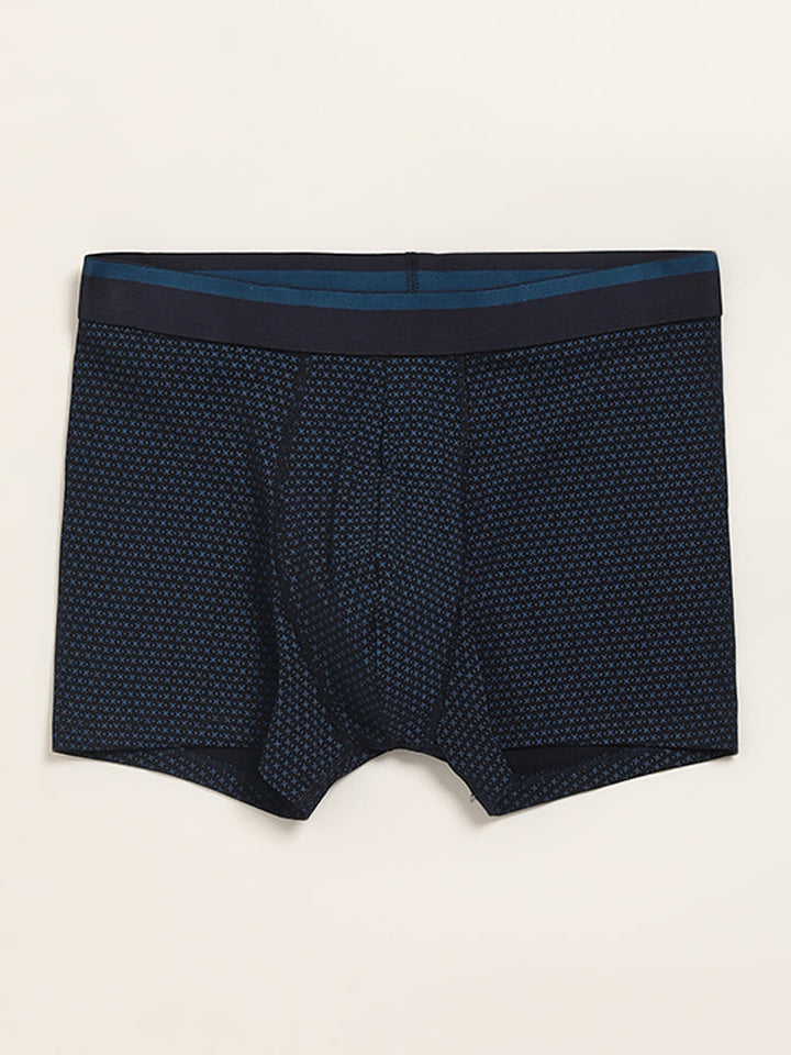 WES Lounge Teal Cotton-Blend Relaxed Fit Trunks - Pack of 3