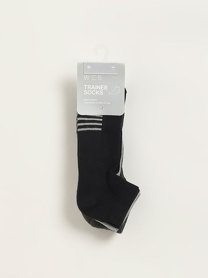 WES Lounge Multicolour Printed Cotton-Blend Trainer Socks - Pack of 3