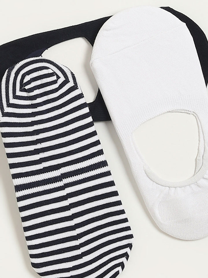 WES Lounge Multicolour Printed Cotton-Blend Invisible Socks - Pack of 3