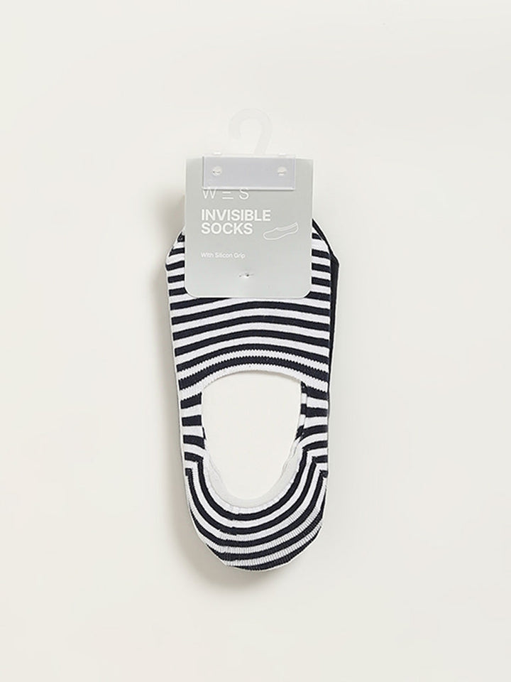 WES Lounge Multicolour Printed Cotton-Blend Invisible Socks - Pack of 3