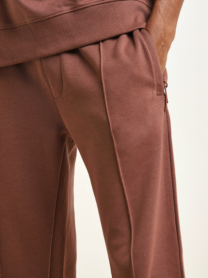 Studiofit Rust Relaxed-Fit Cotton-Blend Track Pants