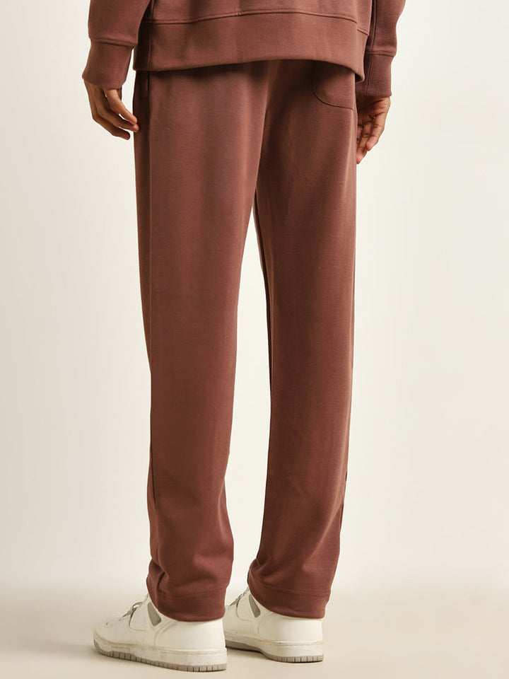 Studiofit Rust Relaxed-Fit Cotton-Blend Track Pants