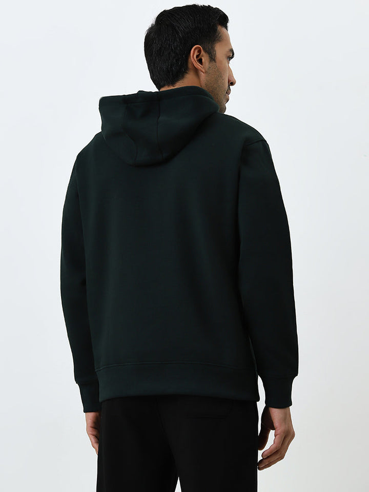 WES Casuals Dark Green Relaxed-Fit Cotton-Blend Sweatshirt