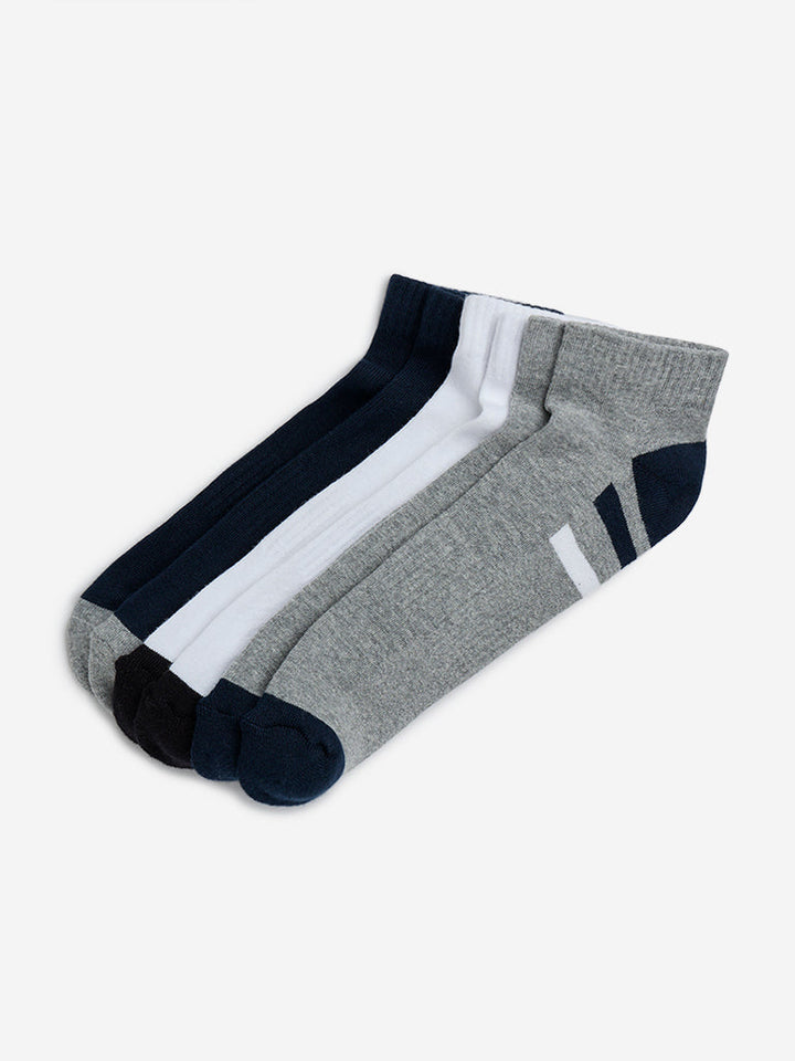 WES Lounge White Trainer Cotton-Blend Socks - Pack of 3