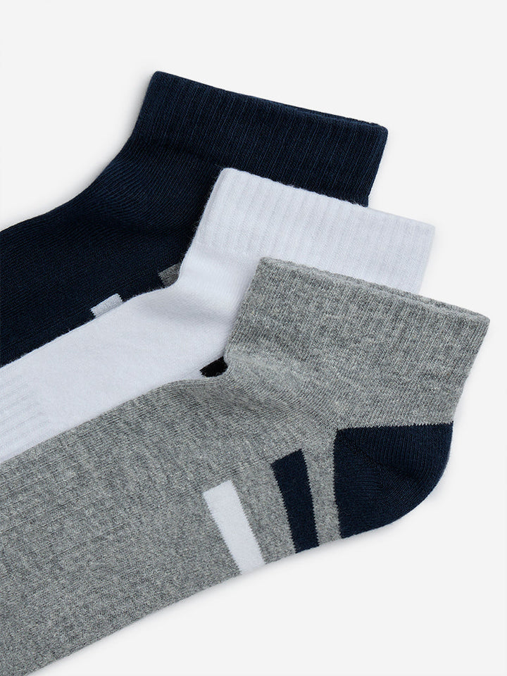WES Lounge White Trainer Cotton-Blend Socks - Pack of 3