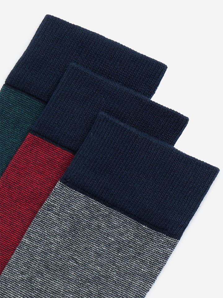 WES Lounge Multicolour Full-Length Cotton-Blend Socks - Pack of 3