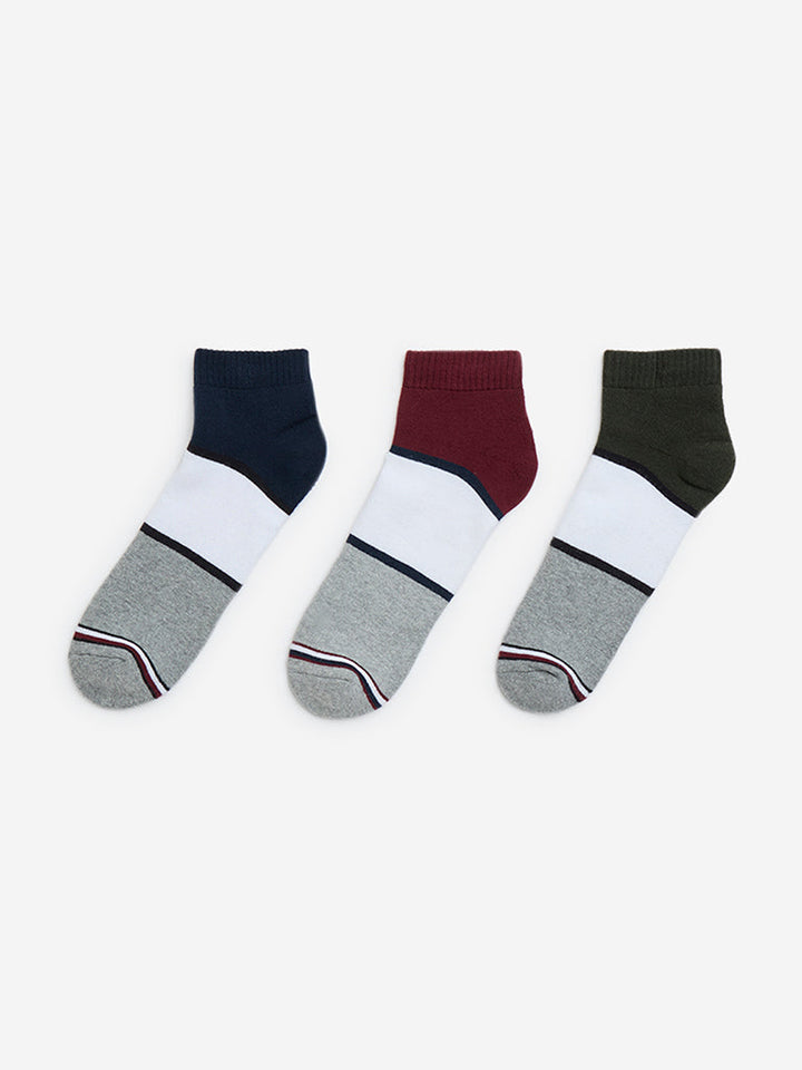 WES Lounge Multicolour Cotton-Blend Socks - Pack of 3