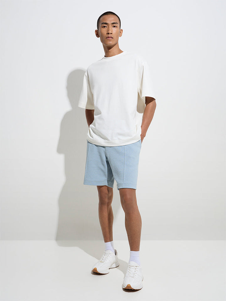 Studiofit White Relaxed-Fit Cotton-Blend T-Shirt