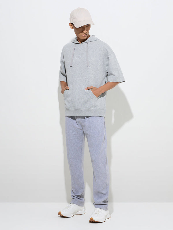 Studiofit Grey Relaxed-Fit Mid-Rise Cotton-Blend Track Pants