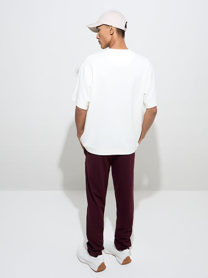 Studiofit Wine Relaxed-Fit Mid-Rise Track Pants