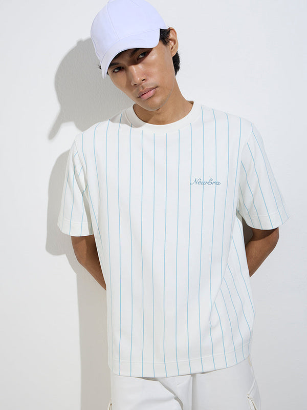 Studiofit Off-White Striped Relaxed-Fit T-Shirt