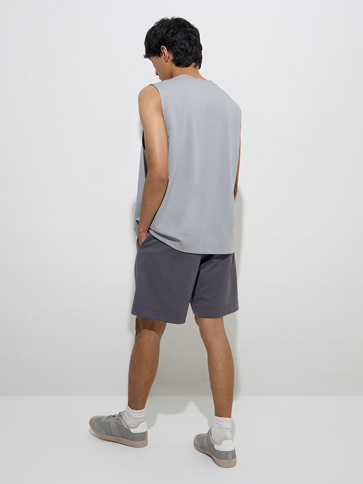 Studiofit Charcoal Relaxed-Fit Mid-Rise Shorts