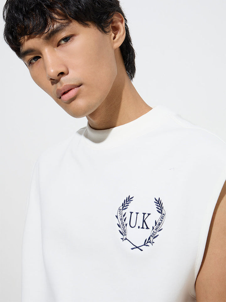 Studiofit Off-White Relaxed-Fit Cotton-Blend T-Shirt