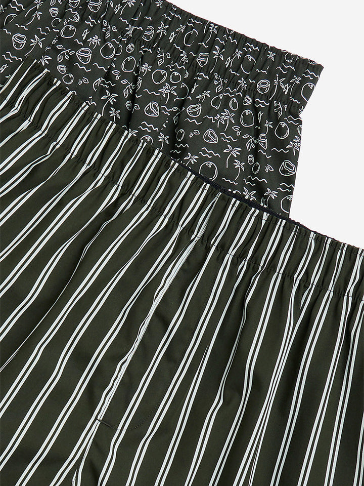 WES Lounge Olive Relaxed-Fit Cotton Boxers- Pack of 2