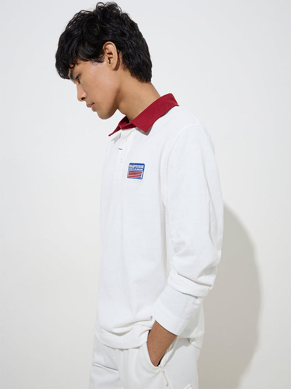 Studiofit Off-White Relaxed-Fit Cotton-Blend Sweatshirt