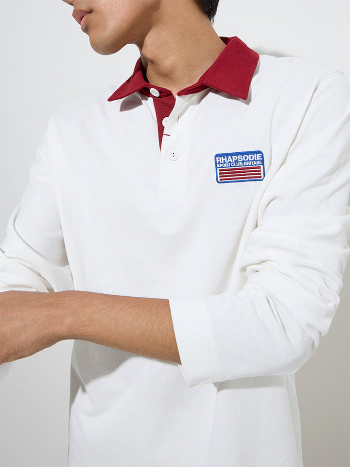 Studiofit Off-White Relaxed-Fit Cotton-Blend Sweatshirt