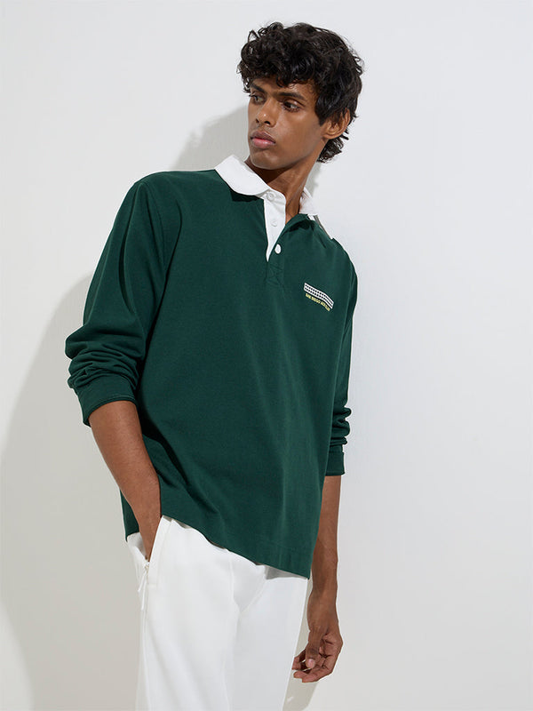 Studiofit Green Relaxed-Fit Cotton-Blend Sweatshirt