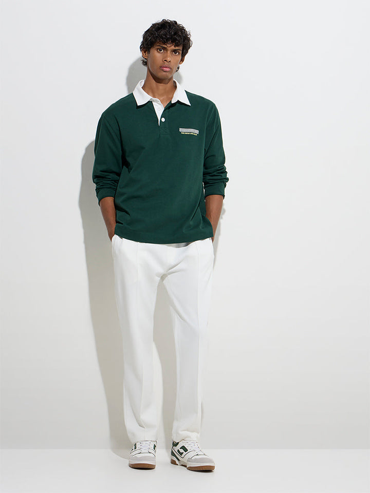 Studiofit Green Relaxed-Fit Cotton-Blend Sweatshirt