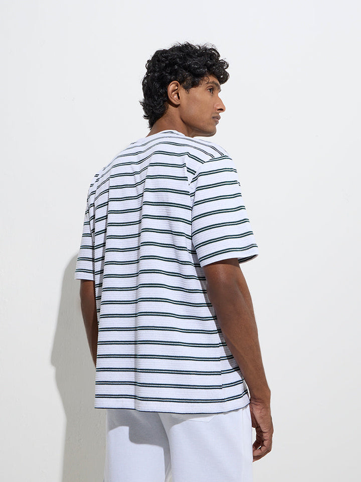 WES Lounge Light Grey Relaxed-Fit Cotton-Blend T-Shirt