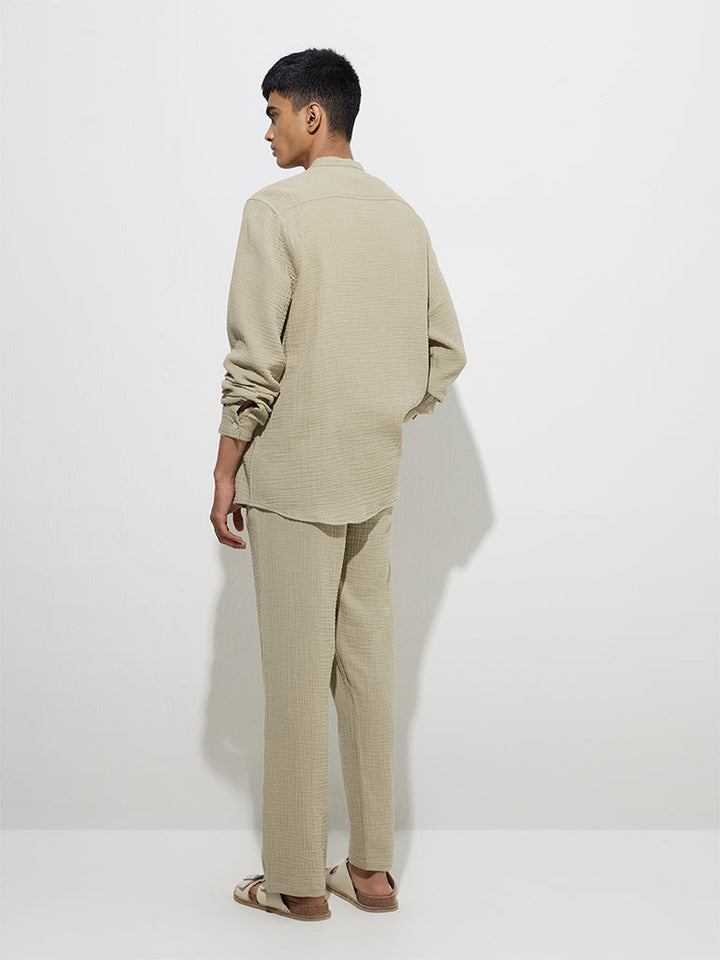 ETA Sage Crinkle Relaxed-Fit Mid-Rise Cotton Chinos