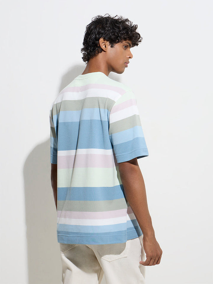 Nuon Multicolour Stripe Relaxed-Fit T-Shirt