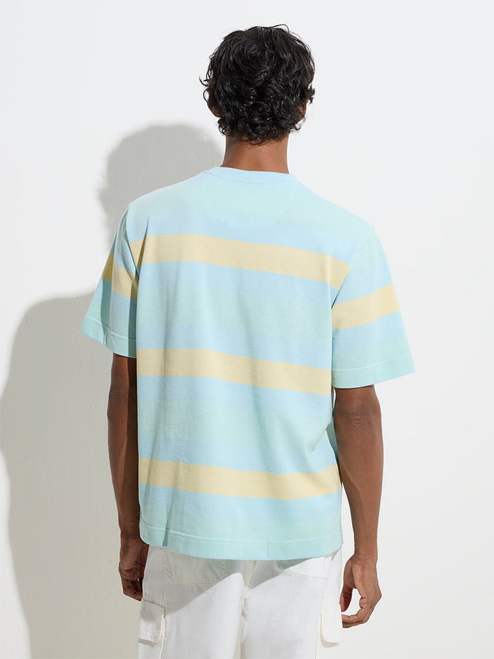Nuon Multicolour Striped Relaxed-Fit Cotton-Blend T-Shirt
