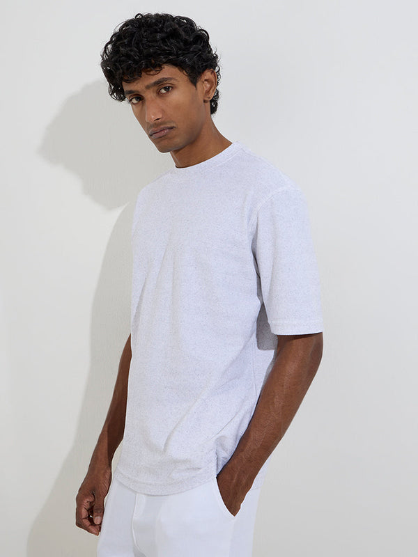 WES Lounge Light Grey Relaxed-Fit Cotton-Blend T-Shirt