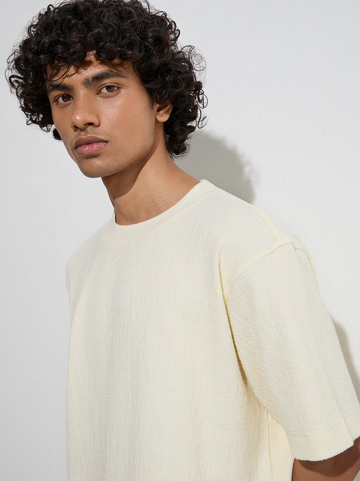 Studiofit Off-White Relaxed-Fit Cotton-Blend T-Shirt