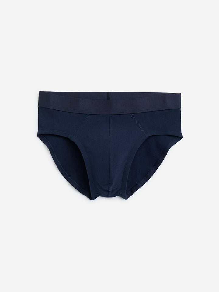 WES Lounge Taupe Solid Cotton Briefs - Pack of 3