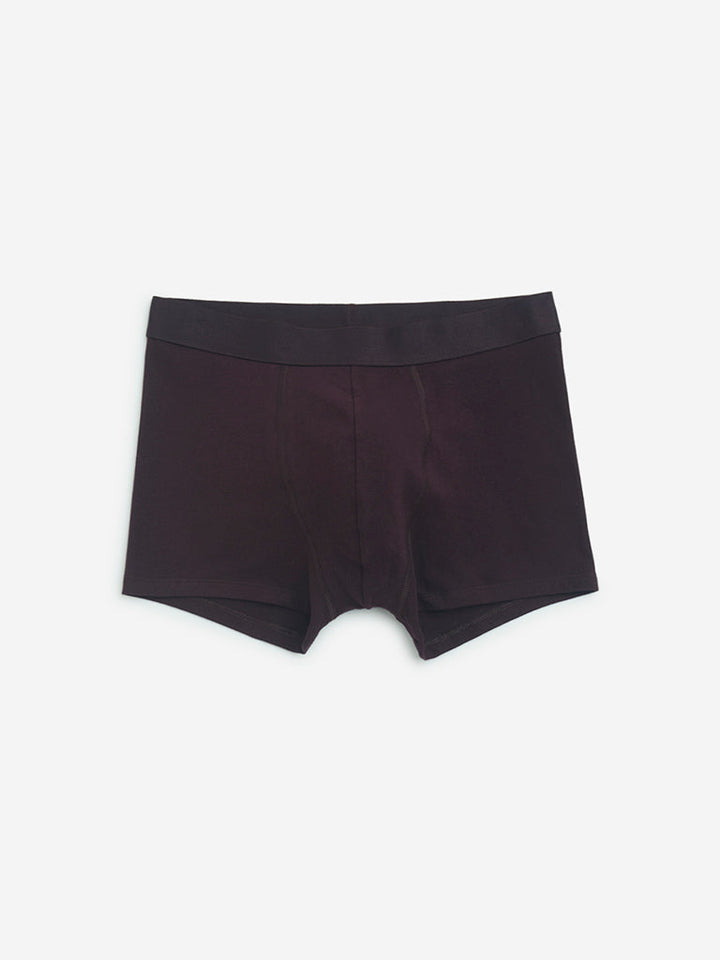 WES Lounge Maroon Cotton Trunks- Pack of 3