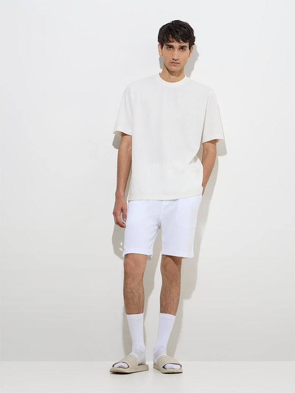 WES Lounge Off-White Relaxed-Fit Cotton-Blend T-Shirt