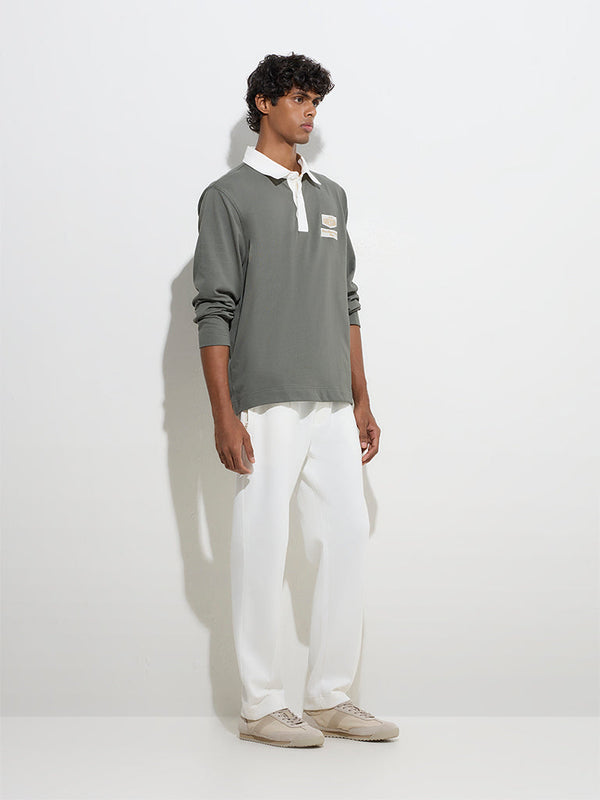 Studiofit Olive Relaxed-Fit Cotton-Blend Sweatshirt